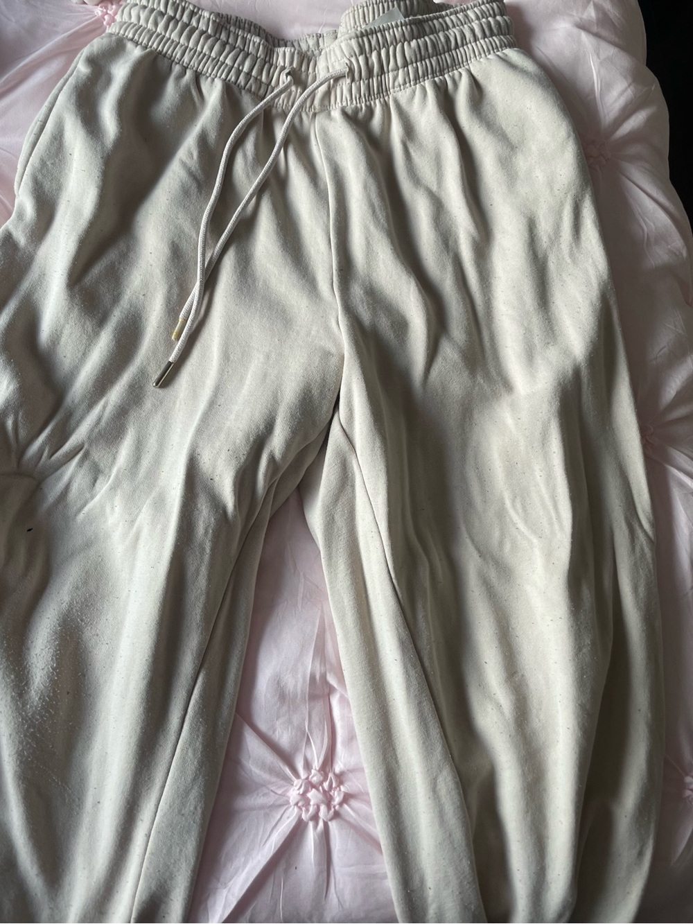 H&M Cream Drawstring Jogger Pants